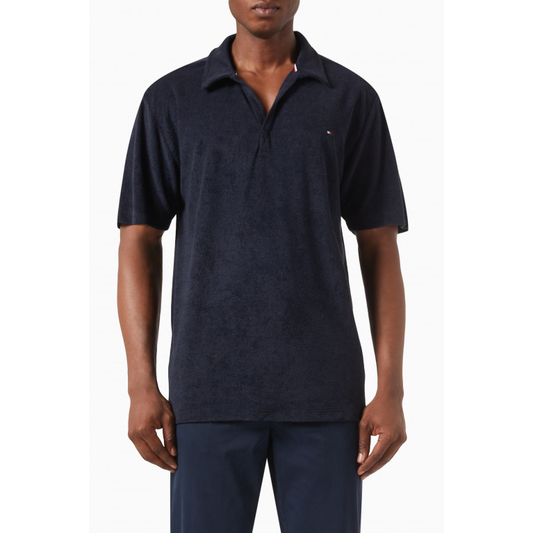 Tommy Hilfiger - TH Polo Shirt in Cotton-blend Terry Blue