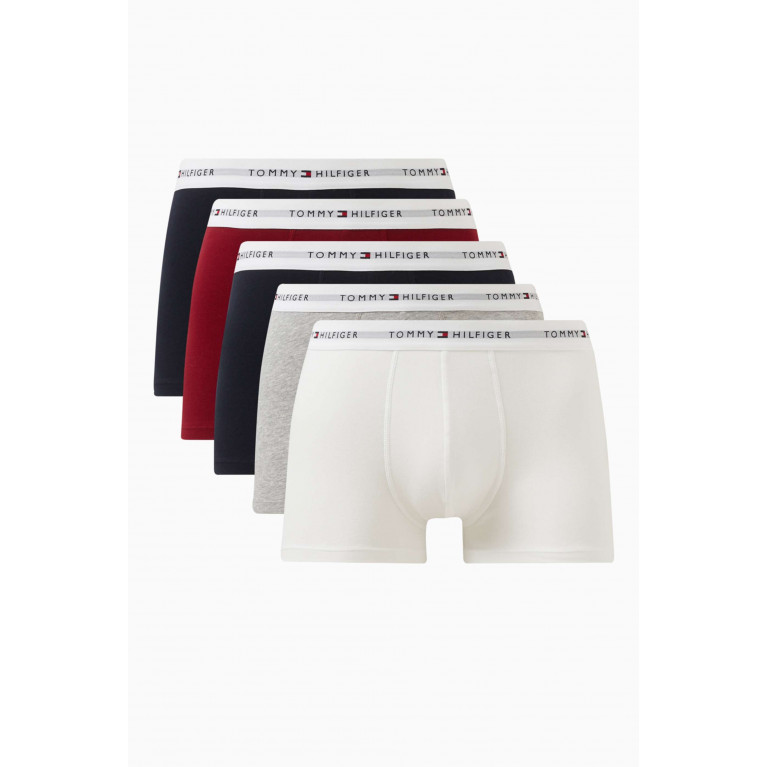 Tommy Hilfiger - Essential Repeat Logo Trunks in Stretch-cotton, Set of 5 Multicolour