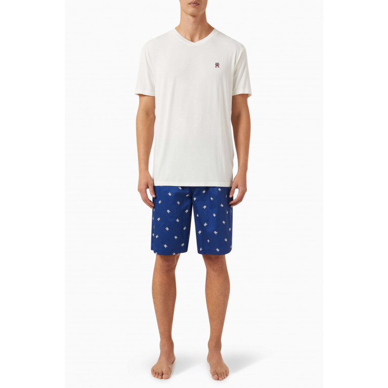 Tommy Hilfiger - TH Monogram Lounge T-shirt & Shorts Set in Cotton Multicolour