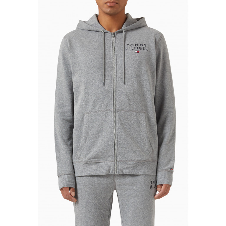 Tommy Hilfiger - Logo Zip Hoodie in Cotton-blend French terry
