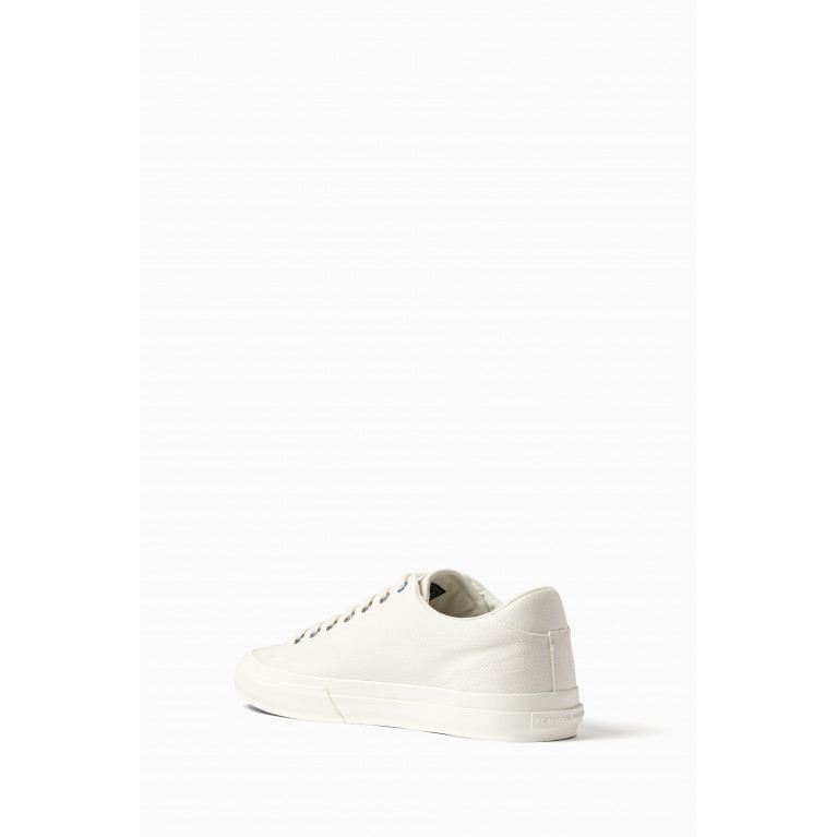 Tommy Hilfiger - Monogram Low-top Sneakers in Linen-blend Canvas Neutral