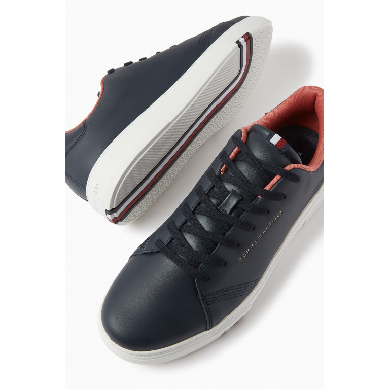 Tommy Hilfiger - Elevated Cupsole Sneakers in Leather Blue
