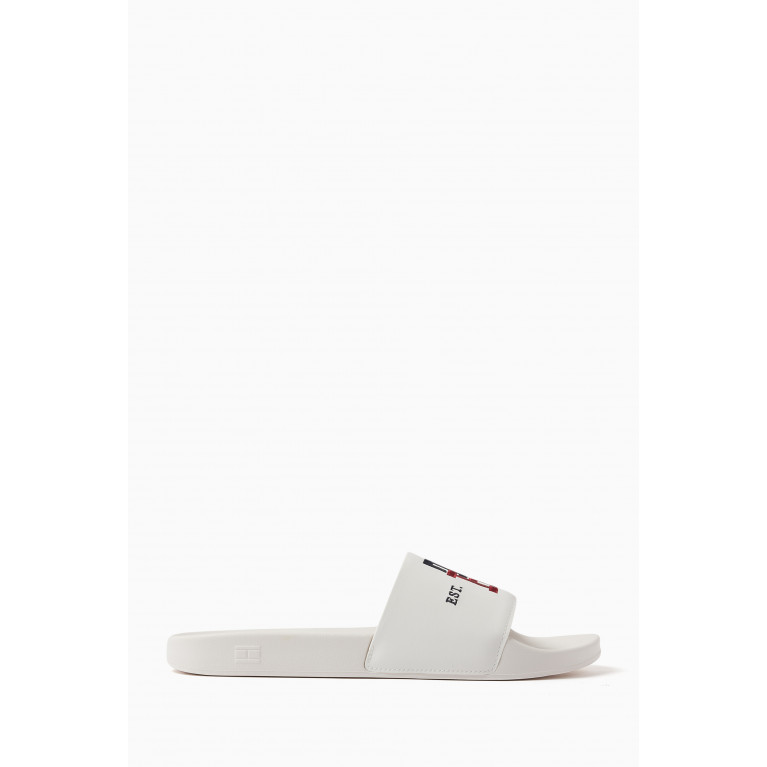 Tommy Hilfiger - TH Embroidery Pool Slides in Rubber Neutral