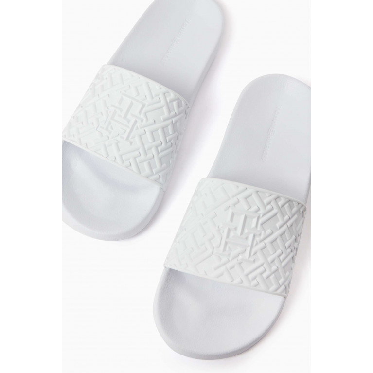 Tommy Hilfiger - TH Monogram Pool Slide in Rubber White
