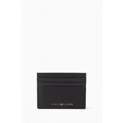 Tommy Hilfiger - TH Premium Logo Card Holder in Leather Black