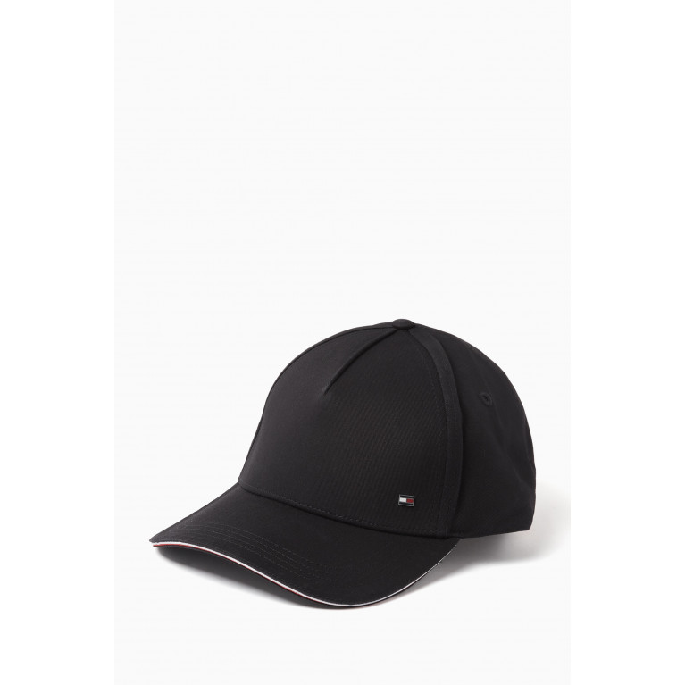 Tommy Hilfiger - TH Elevated Signature Tape Cap in Organic Cotton-twill Black