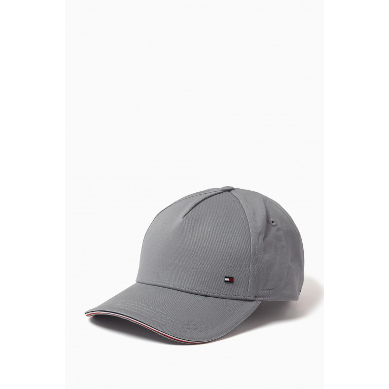 Tommy Hilfiger - TH Elevated Signature Tape Cap in Organic Cotton-twill Grey