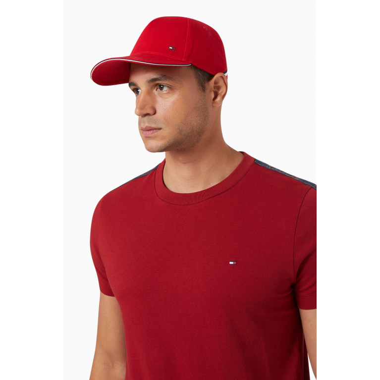 Tommy Hilfiger - TH Elevated Signature Tape Cap in Organic Cotton-twill Red