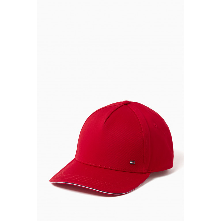 Tommy Hilfiger - TH Elevated Signature Tape Cap in Organic Cotton-twill Red