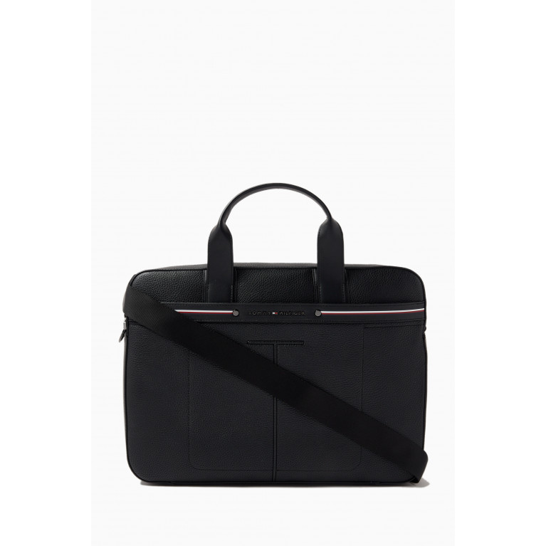 Tommy Hilfiger - TH Central Slim Laptop Bag in Grained Faux-leather
