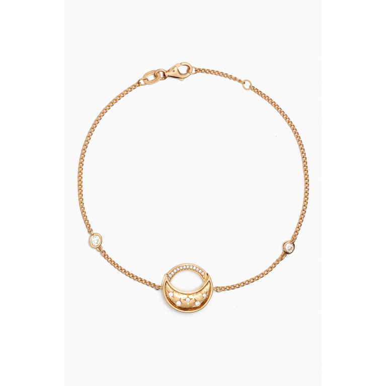 Damas - Qamar Starry Night Diamond & Mother of Pearl Bracelet in 18kt Gold