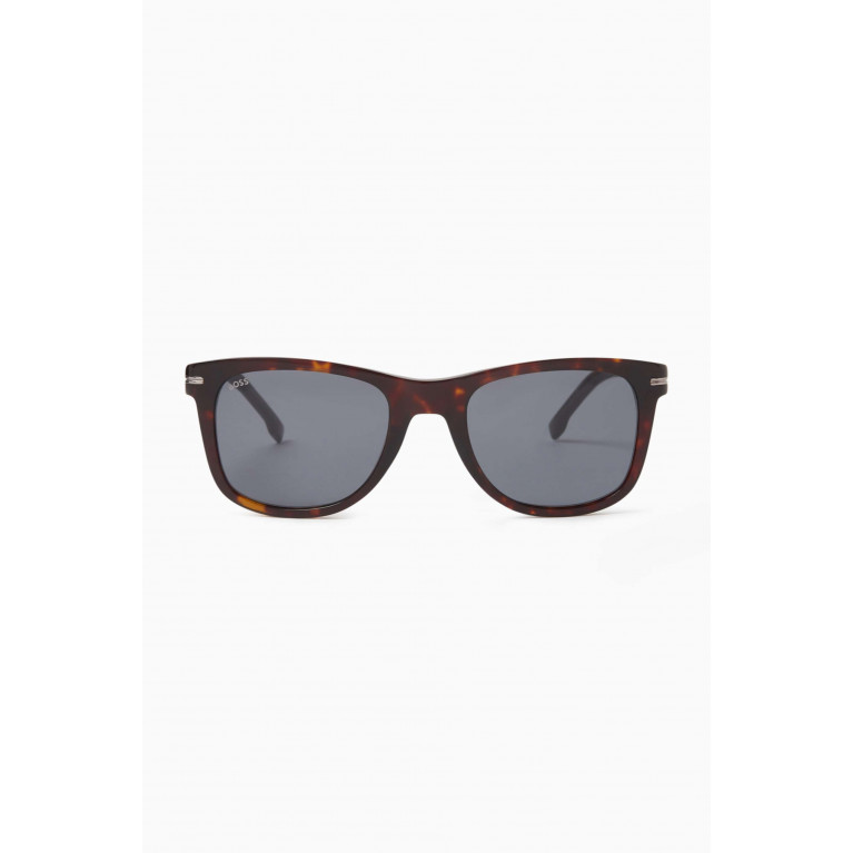 Boss - Rectangle Sunglasses in Acetate Brown