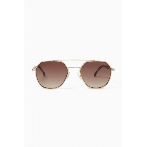 Carrera - 303/S Geometric Sunglasses in Stainless Steel Gold