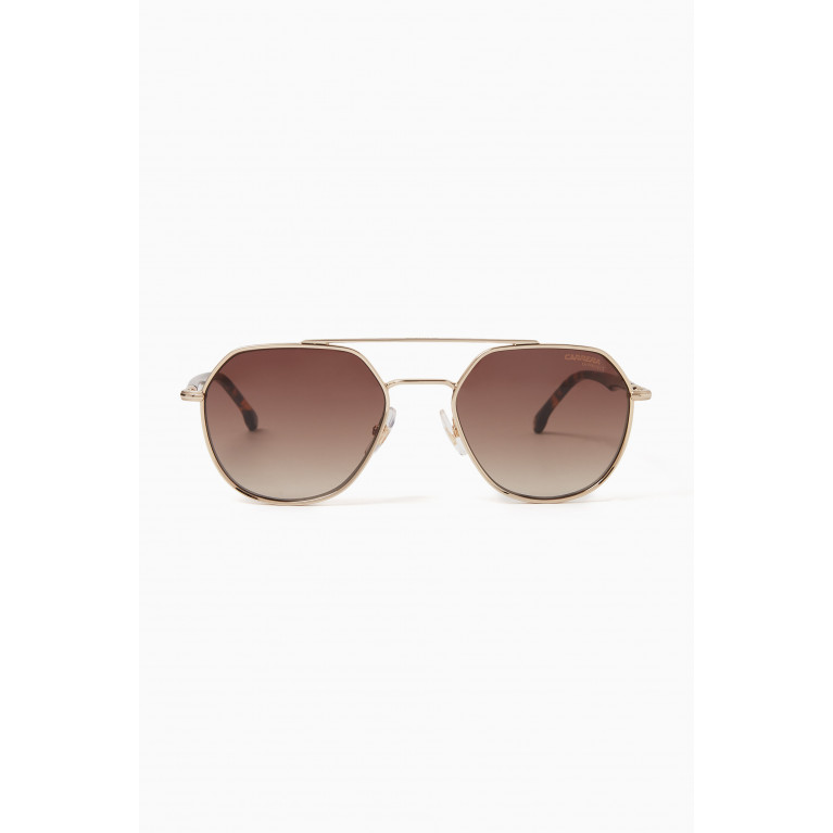 Carrera - 303/S Geometric Sunglasses in Stainless Steel Gold