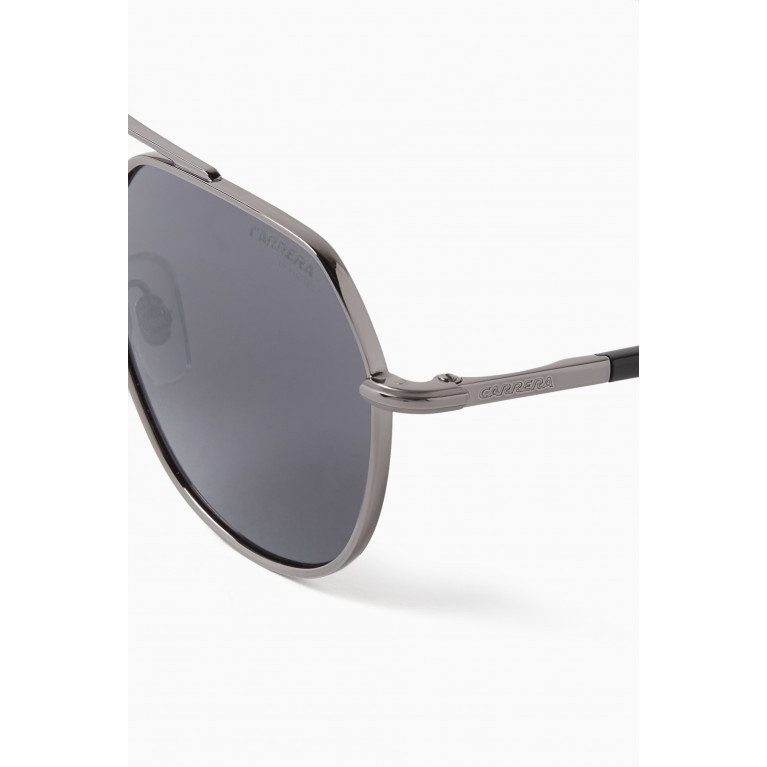 Carrera - 303/S Geometric Sunglasses in Stainless Steel Silver