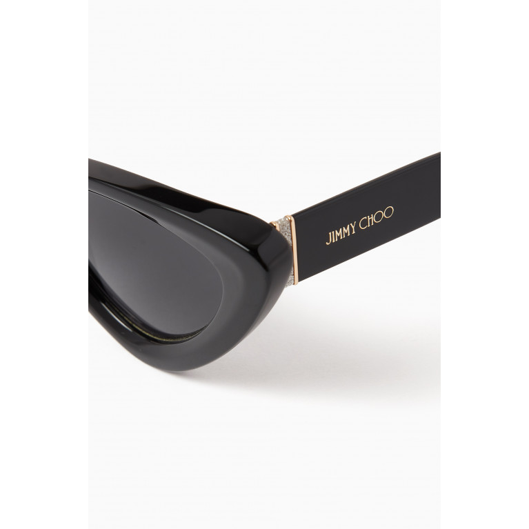 Jimmy Choo - Addy Cat-Eye Sunglasses in Acetate Black