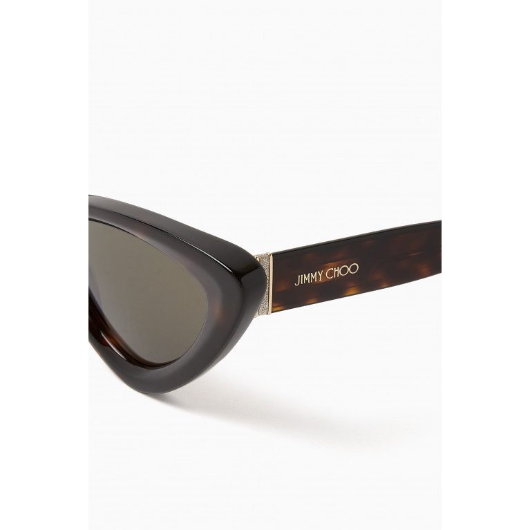 Jimmy Choo - Addy Cat-Eye Sunglasses in Acetate Brown