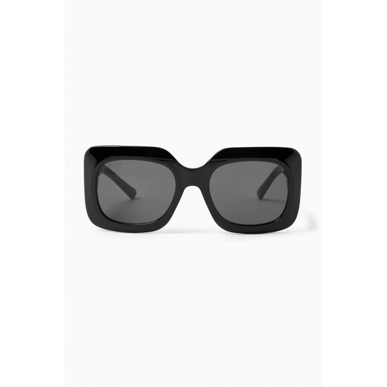 Jimmy Choo - Gaya Oversized Sunglasses in Acetate & Metal Black