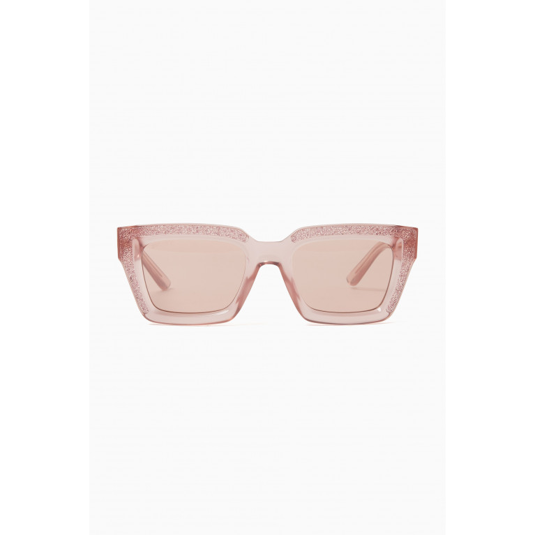 Jimmy Choo - Megs Rectangular Frame Sunglasses in Acetate Neutral