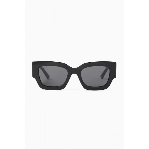 Jimmy Choo - Nena Rectangular Frame Sunglasses in Acetate Black