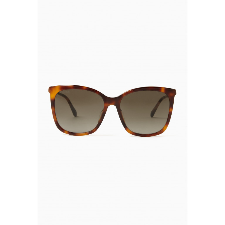 Jimmy Choo - Nerea Square Frame Sunglasses in Acetate Brown