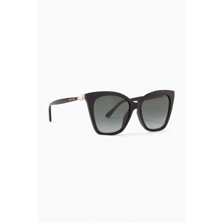Jimmy Choo - Rua Cat-eye Frame Sunglasses in Acetate Black
