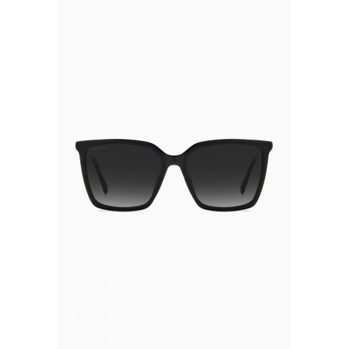 Jimmy Choo - Totta Rectangular Frame Sunglasses in Acetate Black