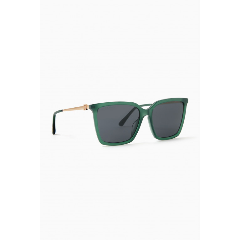 Jimmy Choo - Totta Rectangular Frame Sunglasses in Acetate Green