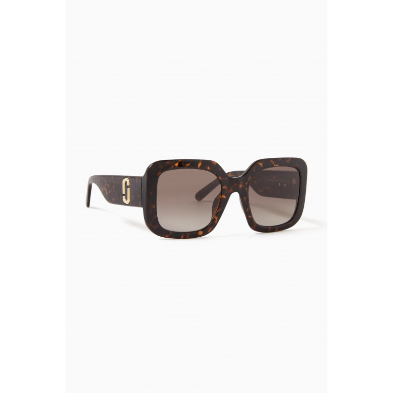 Marc Jacobs - J Marc Oversized Square Sunglasses in Acetate Brown