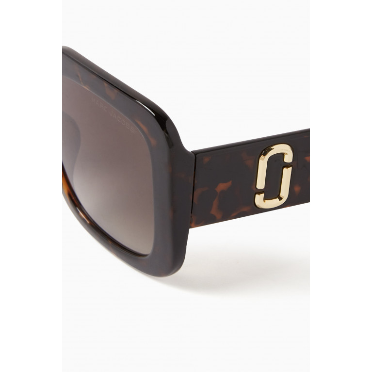 Marc Jacobs - J Marc Oversized Square Sunglasses in Acetate Brown