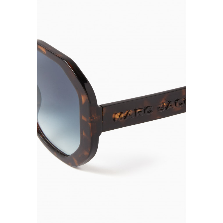 Marc Jacobs - Geometric Hexagon Sunglasses in Acetate Brown