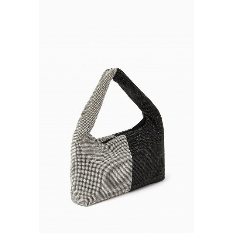 Kara - Mini Armpit Shoulder Bag in Crystal Mesh