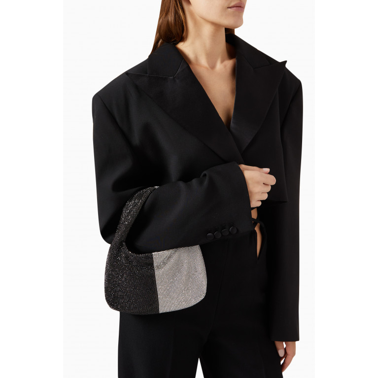 Kara - Mini Armpit Shoulder Bag in Crystal Mesh