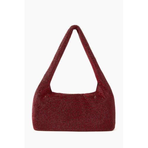 Kara - Small Shoulder Bag in Crystal Mesh Red