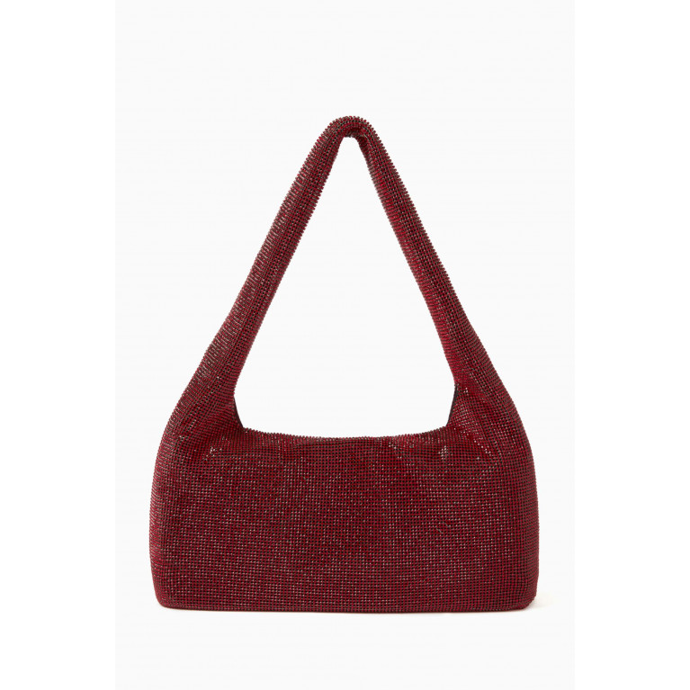 Kara - Small Shoulder Bag in Crystal Mesh Red