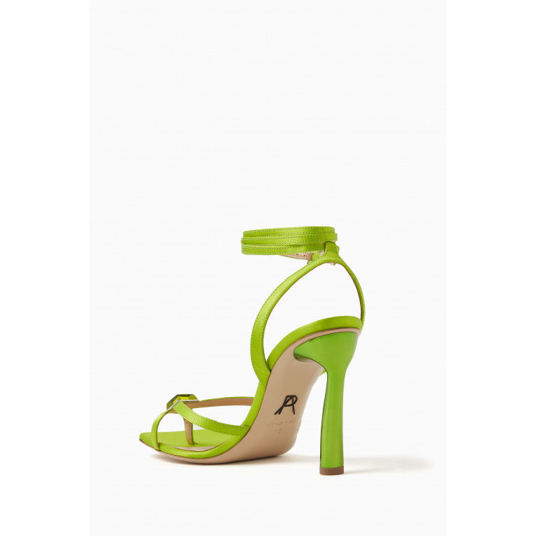 Paul Andrew - Cube Lace-up Sandal in Satin Green