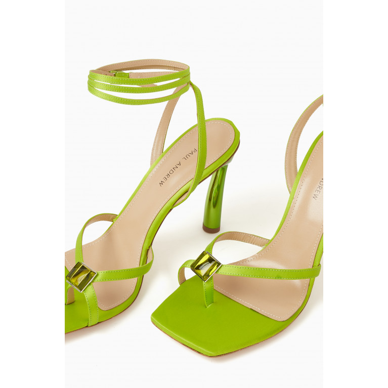 Paul Andrew - Cube Lace-up Sandal in Satin Green