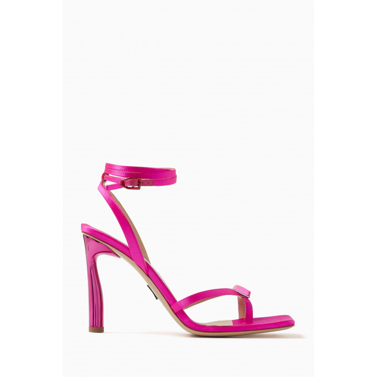 Paul Andrew - Cube 95 Lace-up Sandal in Satin Pink