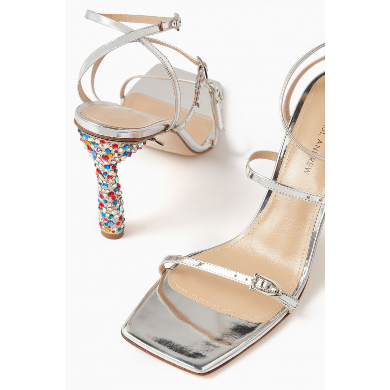 Paul Andrew - Slinky 95 Strappy Sandals in Metallic Leather