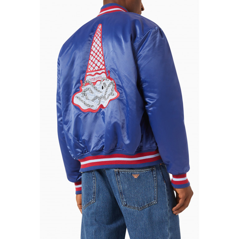 Ice Cream - Dropped Cone Graphic-print Bomber Jacket in Satin