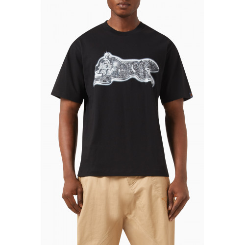 Ice Cream - Iced Out Running Dog Graphic-print T-shirt in Cotton-jersey Black