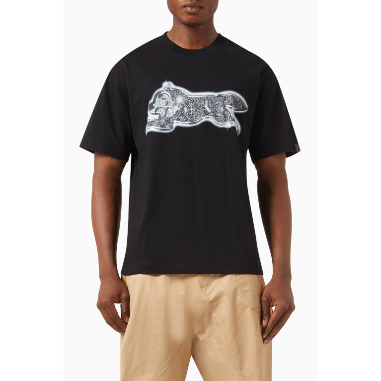 Ice Cream - Iced Out Running Dog Graphic-print T-shirt in Cotton-jersey Black