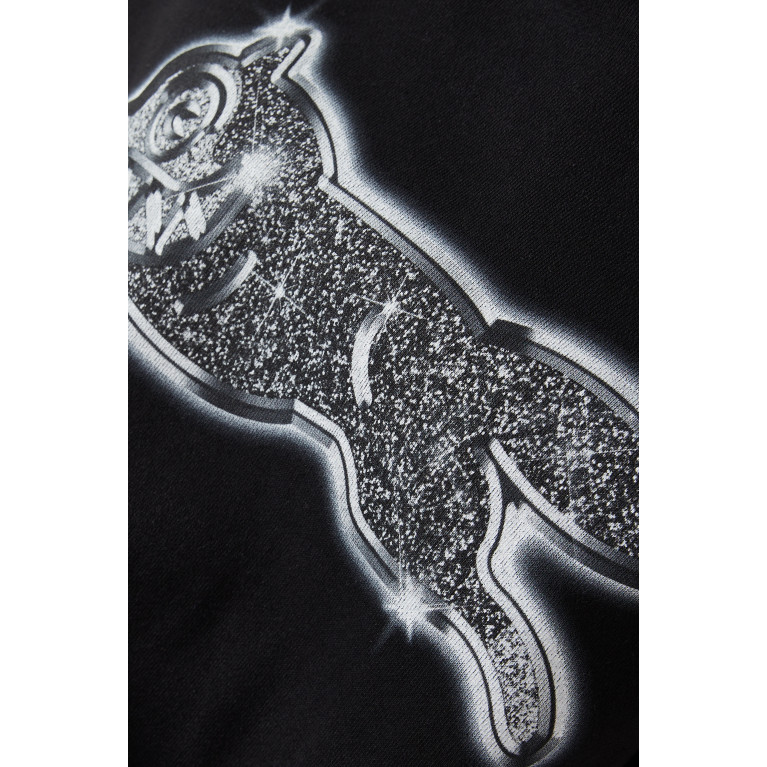 Ice Cream - Iced Out Running Dog Graphic-print Hoodie in Loopback Cotton Black