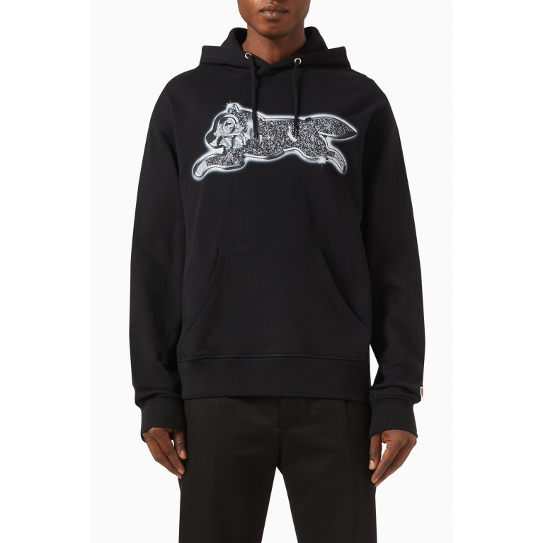 Ice Cream - Iced Out Running Dog Graphic-print Hoodie in Loopback Cotton Black