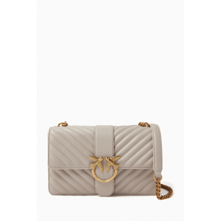 PINKO - Love One Classic Crossbody Bag in Quilted Faux Leather