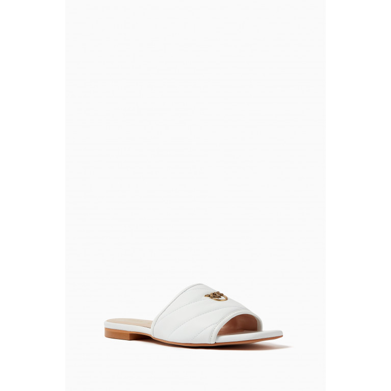 PINKO - Molly Slide Sandals in Quilted Leather