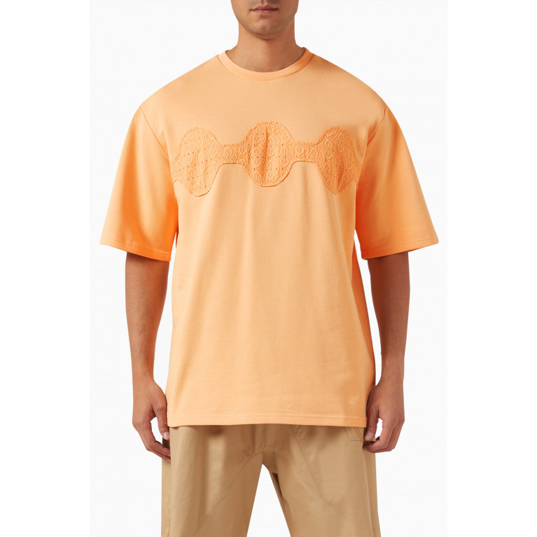 Les Benjamins - Oversized T-shirt in Cotton Jersey Orange