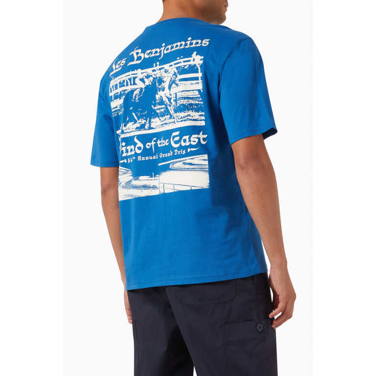 Les Benjamins - Oversized T-shirt in Cotton Jersey Blue