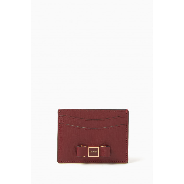 Kate Spade New York - Morgan Bow Embellished Card Holder in Leather