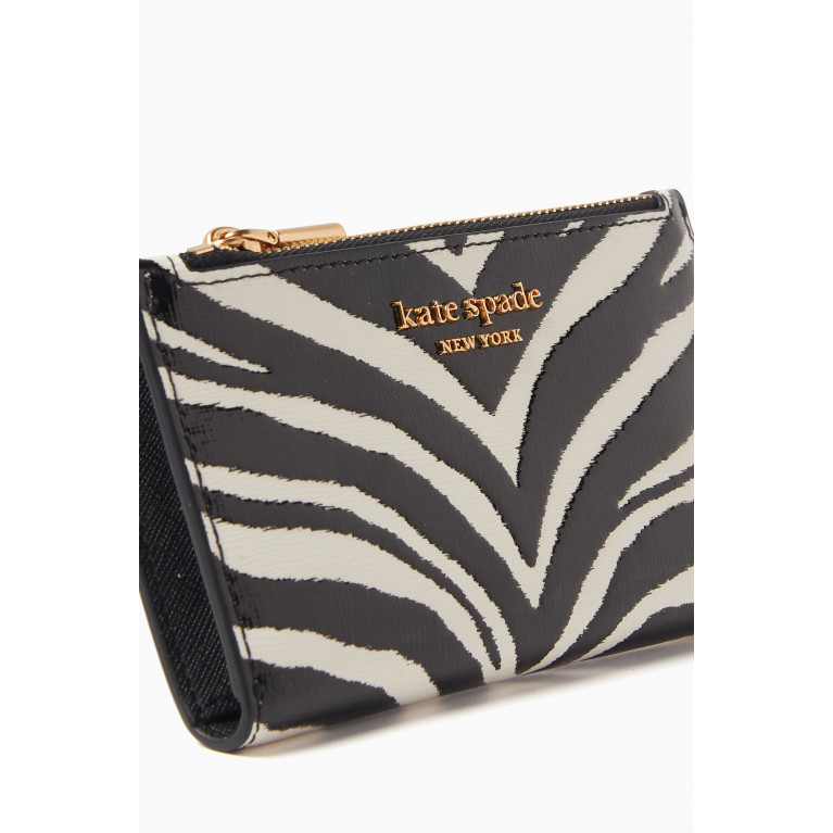 Kate Spade New York - Small Morgan Zebra-print Slim Wallet in Leather